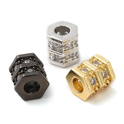 Rack Plating Brass Cubic Zirconia Beads KK-Z033-27-1