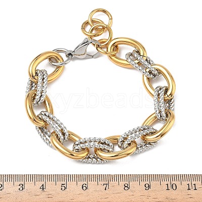 304 Stainless Steel Cable Chain Bracelets for Women BJEW-B158-03GP-1