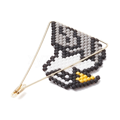 Glass Seed Beaded Eagle Pendants PALLOY-MZ00728-1