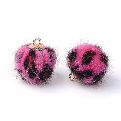 Handmade Plush Cloth Fabric Covered Charms WOVE-S082-14mm-M1-1