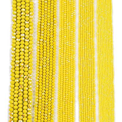 Electroplate Opaque Solid Color Glass Beads Strands EGLA-A044-P4mm-L04-1
