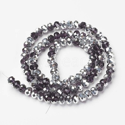 Electroplate Transparent Glass Beads Strands EGLA-A034-T8mm-M11-1