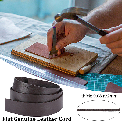 3Pcs Flat Leather Jewelry Cord WL-GF0001-16A-01-1