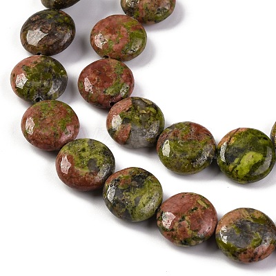 Natural Unakite Beads Strands G-C159-A10-01-1