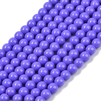 Painted Glass Bead Strands DGLA-S071-8mm-B41-1