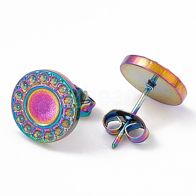 Ion Plating(IP) 304 Stainless Steel Stud Earring Findings EJEW-G338-01M-1