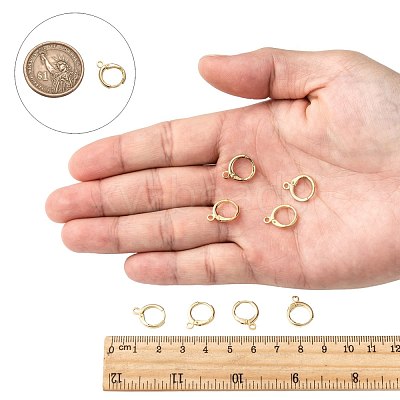 Brass Huggie Hoop Earring Findings KK-L179-04G-1