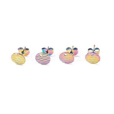 Ion Plating(IP) 304 Stainless Steel Ear Stud Findings STAS-O119-16B-M-1