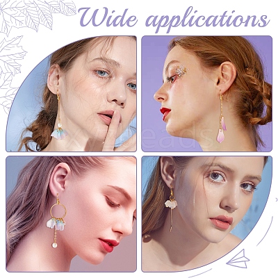 DIY Glass Flower Drop Earring Making Kit DIY-SC0018-36-1