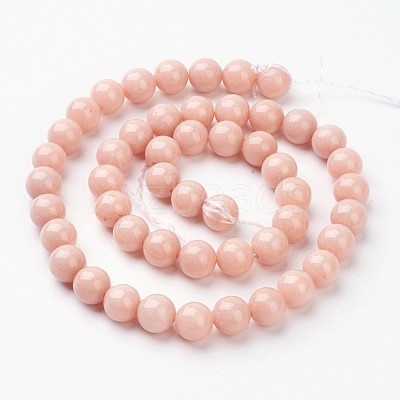 Natural Mashan Jade Round Beads Strands X-G-D263-8mm-XS22-1