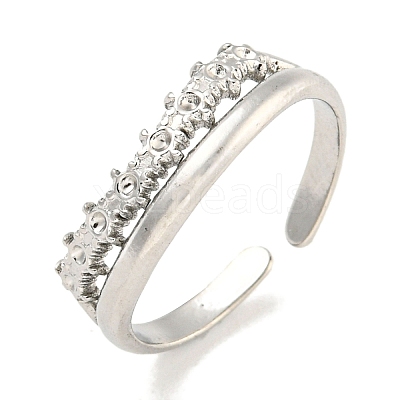 Tarnish Resistant 304 Stainless Steel Cuff Finger Ring Components STAS-P365-31P-1