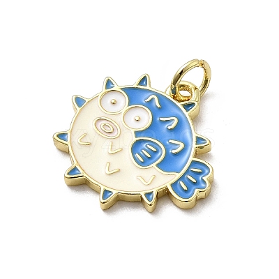 Brass Enamel Pendants KK-P338-07B-G05-1