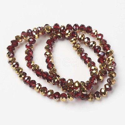 Electroplate Transparent Glass Beads Strands EGLA-A034-T6mm-O07-1