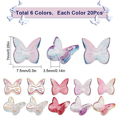 120Pcs 6 Style Transparent Glass Cabochons GGLA-SC0001-14-1
