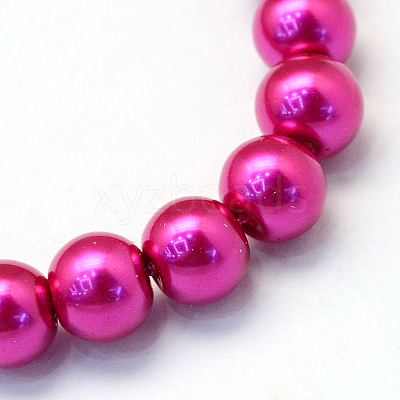 Baking Paint Pearlized Glass Pearl Round Bead Strands HY-Q003-10mm-17-1