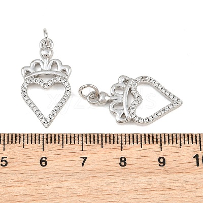 Brass Micro Pave Clear Cubic Zirconia Pendants CU-CBA3D67-05B-P-1