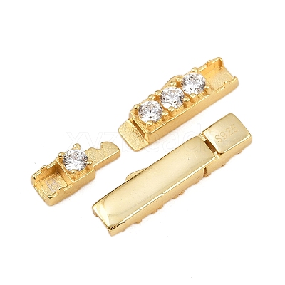 925 Sterling Silver Micro Pave Clear Cubic Zirconia Bayonet Clasps STER-C016-01A-G-1