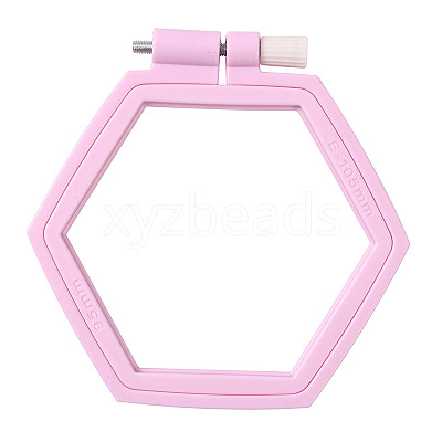 Adjustable ABS Plastic Hexagon Embroidery Hoops TOOL-PW0003-018D-01-1