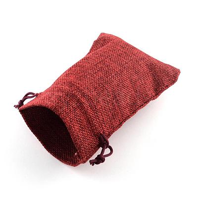 Burlap Packing Pouches Drawstring Bags ABAG-Q050-10x14-06-1