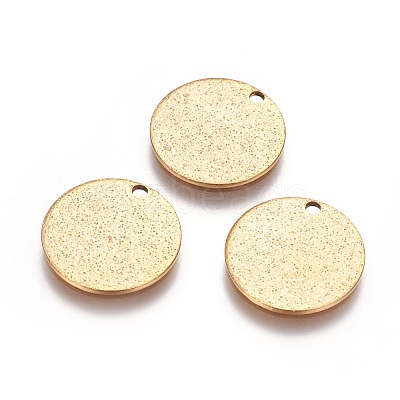 Ion Plating(IP) 304 Stainless Steel Textured Pendants X-STAS-I098-01-15mm-G-1