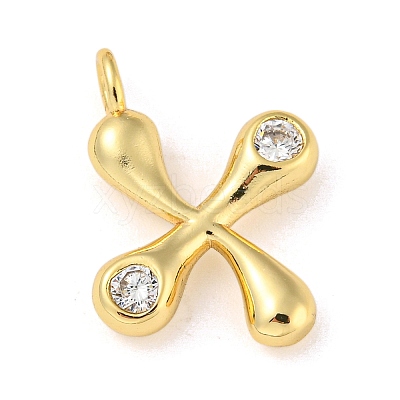 Rack Plating Brass Micro Pave Cubic Zirconia Pendants KK-A200-24G-X-1