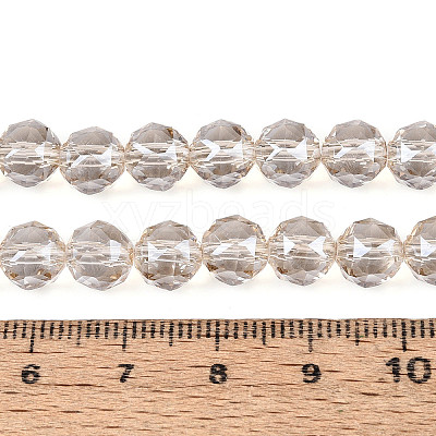 Electroplate Transparent Glass Round Beads Strands EGLA-T029-8mm-12T-15-1