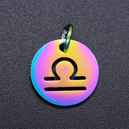 Rainbow Color Ion Plating(IP) 201 Stainless Steel Charms STAS-Q201-JN166-7-1