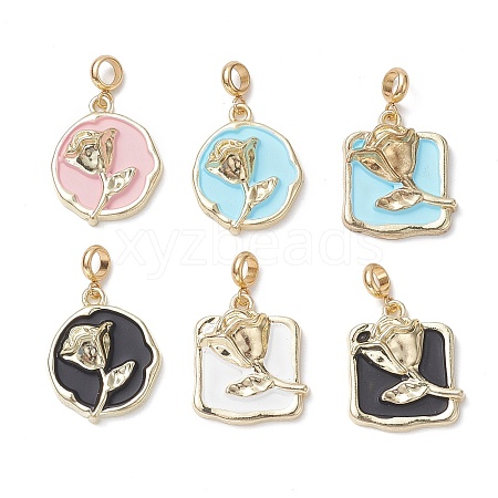 Flower Alloy Enamel European Dangle Charms Sets PALLOY-JF02080-1