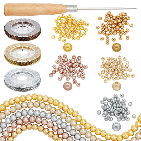   DIY Imitation Pearl Beaded Bracelet Necklace Making Kit DIY-PH0009-34-1