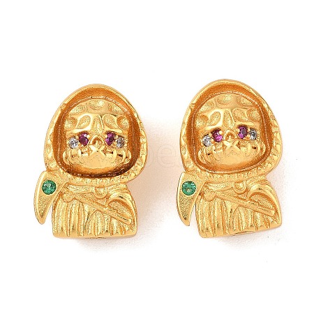 Brass Micro Pave Cubic Zirconia Beads KK-K364-48G-1
