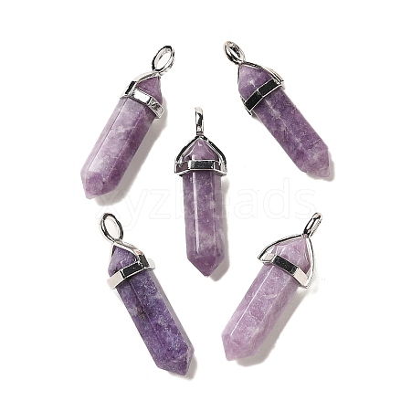 Natural Lepidolite Pointed Pendants X-G-G025-01P-30-1