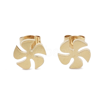 Vacuum Plating 304 Stainless Steel Stud Earrings for Women EJEW-A048-23G-1