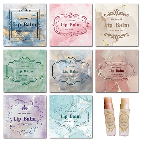 CRASPIRE 80Pcs 8 Styles Custom Lip Balm DIY Label Sticker DIY-CP0007-95R-1