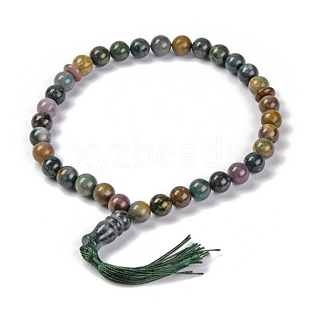 Natural Indian Agate Beads Stretch Bracelets BJEW-A025-01K-1