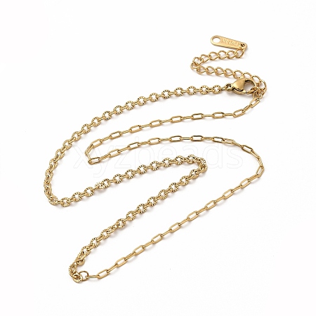 Ion Plating(IP) 304 Stainless Steel Cable Chain Necklace for Women NJEW-E081-06G-1