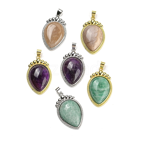 Natural Mixed Gemstone Pendants G-F760-02B-1