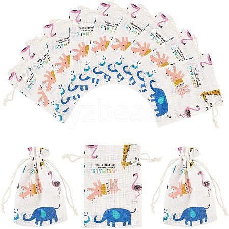 Polycotton(Polyester Cotton) Packing Pouches Drawstring Bags ABAG-NB0001-16-1