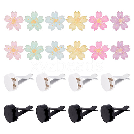 AHADERMAKER 12 Sets 2 Colors Self Adhesive Plastic Car Air Freshener Vent Clips DIY-GA0005-23-1