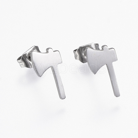 Tarnish Resistant 304 Stainless Steel Stud Earrings EJEW-H350-04P-1