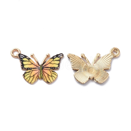 Light Gold Alloy Enamel Pendants ENAM-G210-02LG-09-1