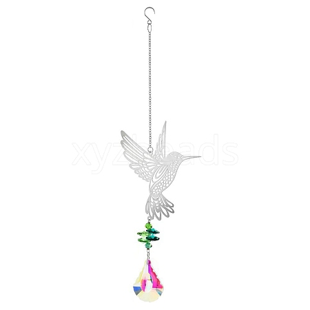 Metal Hollow Hummingbird Hanging Ornaments PW-WG0918C-01-1