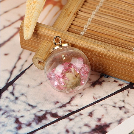 Transparent Glass Globe Pendants GLAA-TAC0003-02D-1