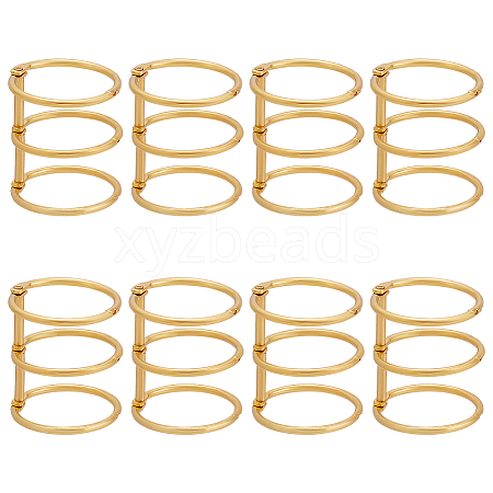 Iron 3 Ring Loose Leaf Book Binder Hinged Clamp FIND-WH0148-173-1
