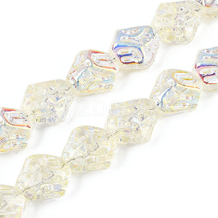 Transparency Electroplate Glass Beads Strands GLAA-T023-41A-08-1
