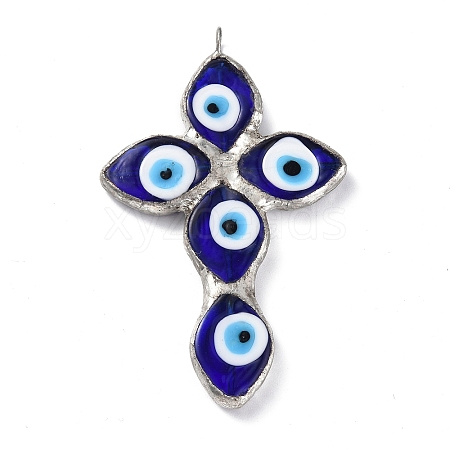 Handmade Evil Eye Lampwork Pendants LAMP-C009-04P-01-1