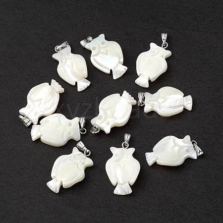 Natural Trochid Shell/Trochus Shell Pendants SSHEL-M021-12-1