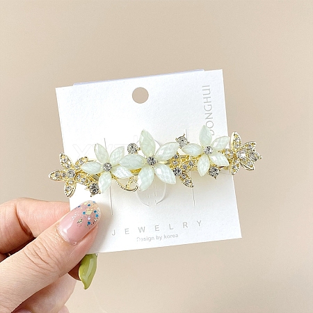 Flower Alloy & Resin Hair Barrettes PW-WGCE9AD-03-1