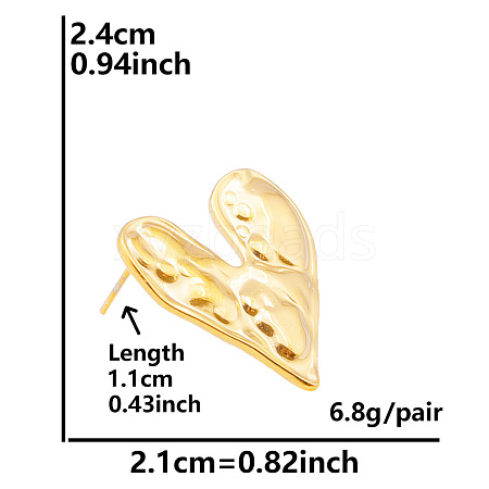 Stylish 304 Stainless Steel Heart Stud Earrings for Women IH1399-8-1