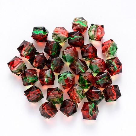 Transparent Spray Painted Crackle Acrylic Beads ACRP-YW0001-01E-1