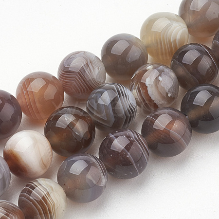 Natural Botswana Agate Beads Strands G-S279-08-12mm-1